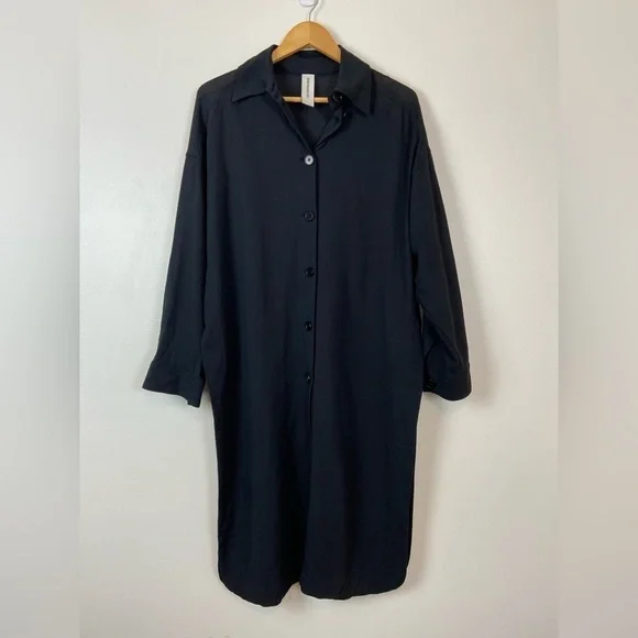DRYKORN for Beautiful People Tarani Contemporary Cotton Shirt Dress in BLACK - Picture 7 of 10
